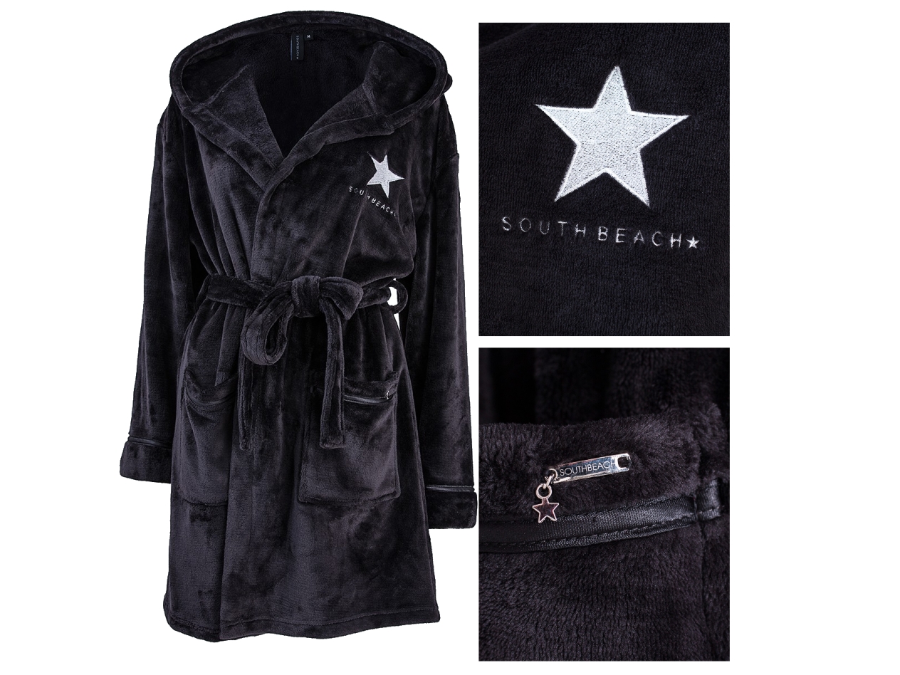 black hooded dressing gowns